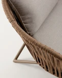 Кресло из ротанга La Forma (ex Julia Grup) Branzie (Коричневый,Серый/ Металл,Пена,Веревка,Сталь)