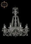 Подвесная люстра Art Classic 11.11 11.11.8.240.XL-74.Cr.Sp (220V, хрусталь, на цепи, подсвечник, свеча)