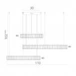 Подвесной светильник Divinare Renata 1135/02 SP-90 (LED, 220V, хрусталь, на тросе, кольцо)