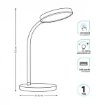 Офисная настольная лампа с usb-портом Gauss Qplus GT5032 (LED, 220V, диммер, сенсорный выключатель)