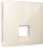 Лицевая панель Ambrella Volt ALFA (Бежевый глянец) для компьютерной/телефонной розетки RJ-45/RJ-11 QUANT AP3120