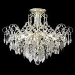 Потолочная люстра на штанге Crystal Lux ESMIRALDA PL6 SILVER (220V, подвески, листья)