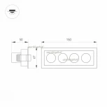 Светильник линейный встраиваемый LED MS-ORIENT-BUILT-TURN-TC-S67x150-10W Warm3000 (WH-BK, 30 deg, 230V) (Arlight, IP20 Металл) 031929