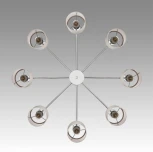 Потолочная люстра на штанге Lumion Arnika 6585/8 хром/бежевый, металл/текстиль, стекло E14 8*40W 220V