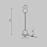 Торшер Maytoni Twins MOD427FL-L20B3K (LED, 220V, выключатель, шарики)