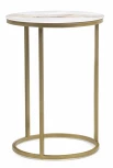 Журнальный столик Woodville Иберис круглый белый / золото 500012