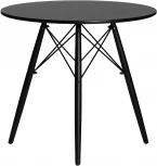 Стол обеденный DOBRIN CHELSEA`80 BLACK (столешница черная, основание черное) 108_BlackBase-TD-LMZL BLACK, цвет столешницы черный, основания черный