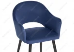 Стул Woodville на металлокаркасе Апри микровелюр темно-синий / черный глянец 464182