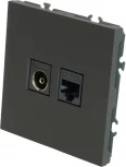 ТВ-розетка и Ethernet RJ-45 (черный) Stekker Эмили 49846