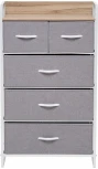 Комод Ноа 5 ящ., Каркас Белый, Светло-серый 2500000183454 Leset