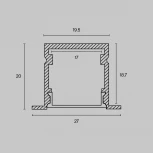 Алюминиевый профиль встраиваемый 27x20 Maytoni Led Strip ALM-2720-S-2M