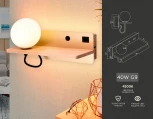 Бра с полкой с usb Ambrella Wallers FW520 (220V, выключатель, шар)