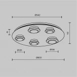 Потолочный светильник круглый Maytoni Pharao MOD361CL-L58BS3K (LED, 220V, круглые)