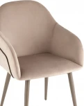 Стул Новел New велюр серо-коричневый, ножки бежево-серые Stool Group арт.УТ000039823