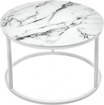 Набор кофейных столиков Bradex Home Tango белый мрамор с белыми ножками (RF 0600)