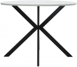 Стол ВЕГА D100 Белый, стекло/ черный каркас М-City