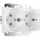 Розетка двойная с заземлением (hammer белый) Werkel W1272001 (a052019)