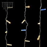 Гирлянда Бахрома с Колпачком 3,2 x 0,9 м Тепло-Белая с Мерцанием Белого Диода 220В, 180 LED, Провод Прозрачный ПВХ, IP65