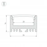 Профиль ARH-LINE-1726-2000 ANOD (Алюминий) 018674 Arlight