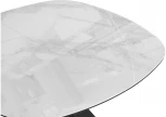 Стеклянный стол Woodville Эдли 110х76 белый мрамор / черный 532403