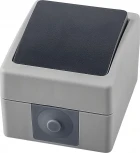 Переключатель одноклавишный (серый,графит) Stekker Велена 32756