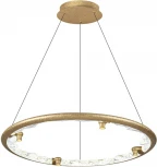 Подвесной светильник Odeon Light Cayon 7002/55L золотой ice crack/акрил/хрусталь с ПДУ IP20 LED 55W 2843Лм 3000/4000/5700K (220V, на тросе, круглые)