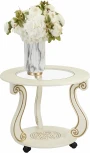 Стол журнальный Грация (С) на колесах слоновая кость/золото от фабрики Mebelik