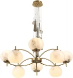 Подвесная люстра Odeon Light Fiolent 5432/8 золотой(под латунь)/стекло/кисточка/агат E14 8*40W (220V, на тросе)