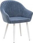Стул с подлокотниками Вайд, каркас Белый, велюр Синий 2500000185731 Leset
