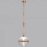 Подвесной светильник Odeon Light Krema 5441/1C сатинированн.латунь/прозрачн./металл/стекло/травертин/веревка G9 LED 6W (220V, подвески, на цепи)