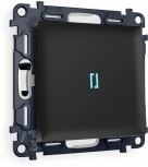 Комплект механизма Ambrella Volt 1-клавишного выключателя с подсветкой 10000K ALFA MA802020 Черный матовый QUANT