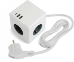 Удлинитель 3-х местный с заземлением Stekker 2хUSB Type A+C Comfort 49571