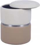 Пуф Кэрри с ящиком серебро шенилл бежевый Stool Group арт.УТ000039382