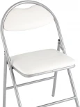 Стул складной Hagen экокожа белый каркас металлик УТ000036845