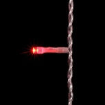 Гирлянда Занавес 2 x 3 м Красный с Мерцанием Белого Диода 220В, 600 LED, Провод Прозрачный ПВХ, IP54