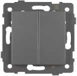 Механизм выключателя двухклавишный проходной SWT-MKP2-PL-GR-V (250V, 10A) (Arlight) 049894
