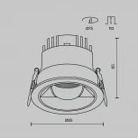 Встраиваемый светильник Maytoni Parete DL100-12W2.7-3-4K-RD-W (LED, 220V, круглые)