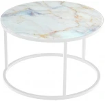 Набор кофейных столиков Tango бежевый мрамор с белыми ножками, 2шт Bradex Home RF 0352