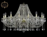 Подвесная большая люстра Art Classic 11.12 11.12.16.360.Gd.Sp (220V, хрусталь, на цепи, подсвечник, свеча)