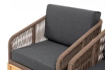 "Канны" лаунж-зона 4-местная из роупа со столиком "Канны" (серый гранит), основание дуб, роуп коричневый 4SIS арт.УТ-00004760