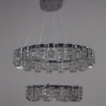 Подвесная люстра светодиодная с регулировкой цветовой температуры Reluce 33051-0.4-400+600 CR (220V, хрусталь, на тросе)