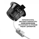 Светильник светодиодный встраиваемый Novotech Clara 359558 черный с переключателем цв. температуры IP44 LED 40W 220V 3000К\4000К\6000К