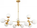 Потолочная люстра на штанге Arte Lamp Bolla A1664SP-12GO (220V, шарики, молекулы)