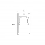 Шинопровод магнитный накладной 48В 2м, черный Hesby Lighting ElDeko HSBL_0052_1