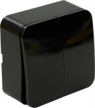 Выключатель двухклавишный (черный) Stekker София 49293