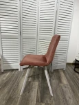 Обеденный стул M-City DAIQUIRI BLUVEL-52 PINK / белый каркас, велюр