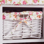 Гладильный комод с 3-я корзинами Secret De Maison CAMPANARD (mod. PE-03) дерево павловния, мдф, 64x35x83см, white (белый), ткань -розочки Tetchair 15543