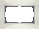Рамка для двойной розетки Snabb (слоновая кость/хром) Werkel W0081903 (a051648)
