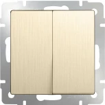 Выключатель двухклавишный проходной (шампань рифленый) Werkel W1122010 (a051420)