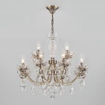 Подвесная люстра Eurosvet Teodore 10103/12 античная бронза/прозрачный хрусталь Strotskis